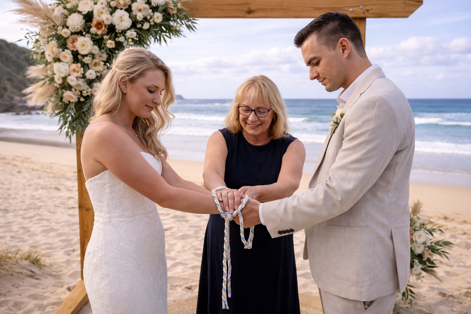 handfasting on a geelong beach